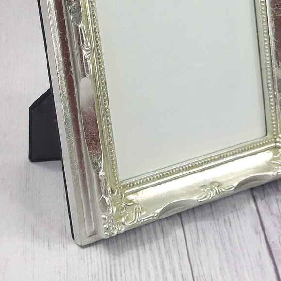 Ornate Silver Picture Frame Engraving Decorative Photo Display Stand Home Décor - Picture 5 of 12